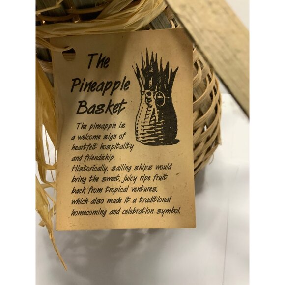 Handcrafted Pineapple Basket Woven Decor 5” Wide 10” Tall - Picture 3 of 8